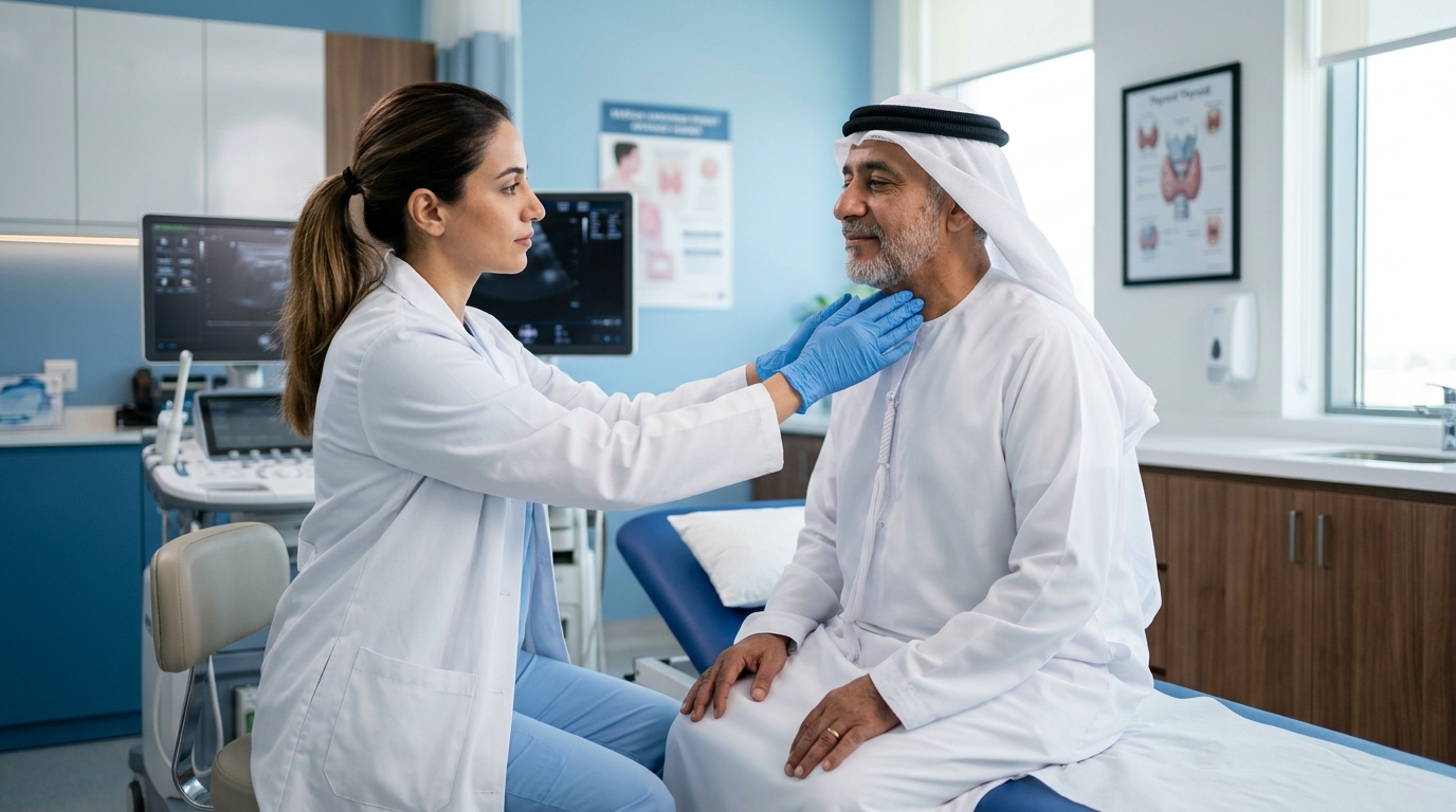 doctor examine Patient in Endocrinology clinic at Dr. Sulaiman Al Habib Hospital